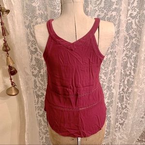 RO&DE cranberry rayon tank top